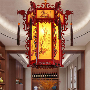 中式实木仿古宫灯六角灯笼寺庙祠堂长廊庭院凉亭古风建筑宫廷吊灯-阿里巴巴