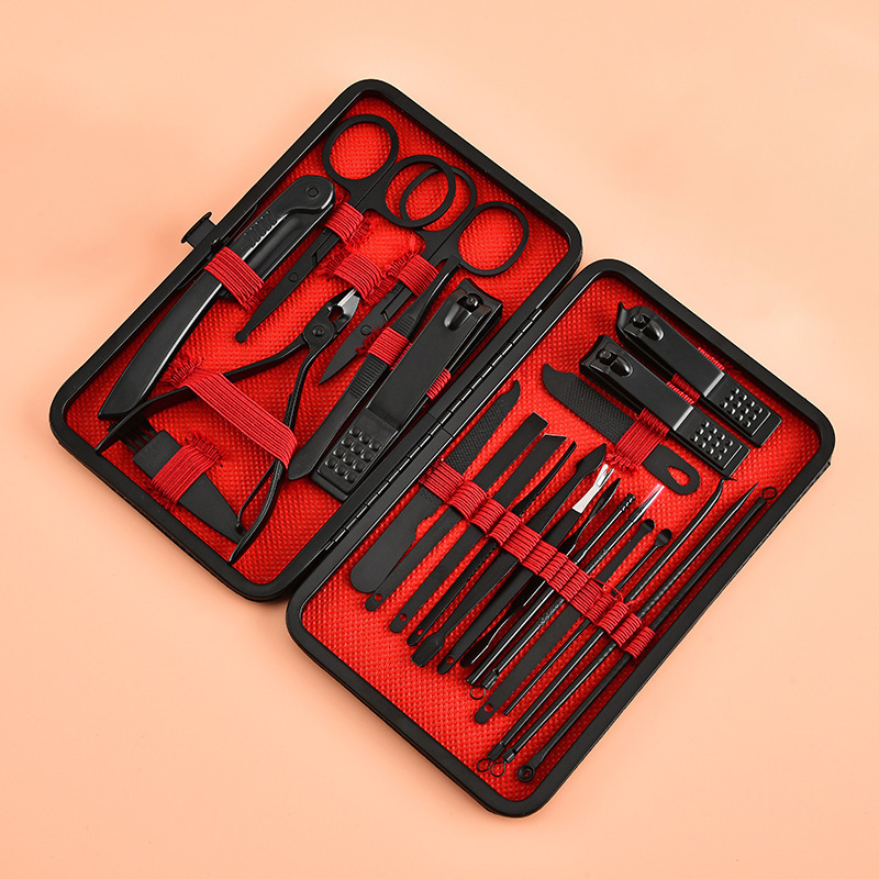 Black nail clippers 8 pieces suit 24 pieces nail clippers suit manicure nail tools suit nail clippers beauty set