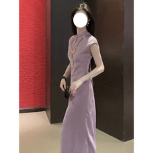 新中式夏季新款复古立领年轻款改良绝美少女旗袍收腰连衣裙