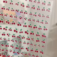Новогодний Маникюр Cherry cherries фабрика оптом белый износ ногтей специальные наклейки 5D рельефные наклейки для ногтей водонепроницаемые