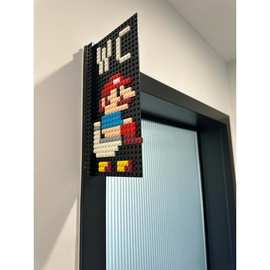 畅玩积木画门牌标识牌马里奥卫生间指示牌创号码牌积木拼装无