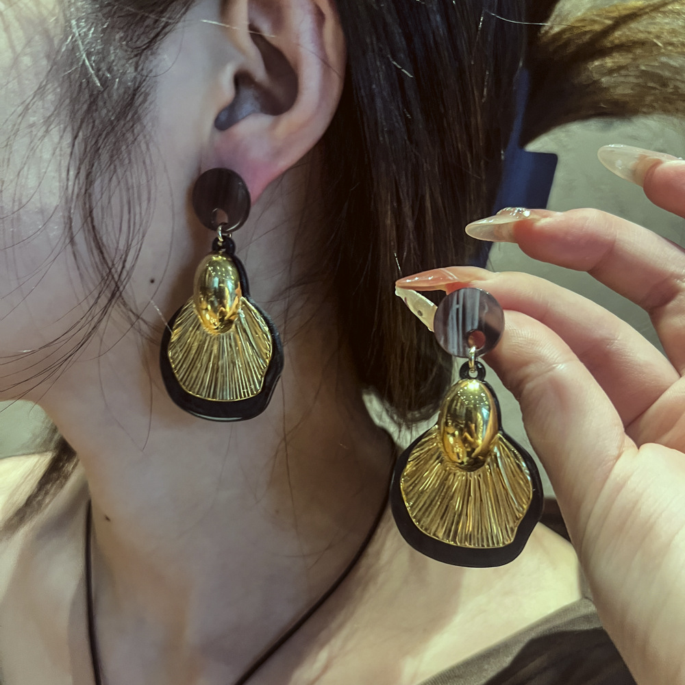 Marine elegant acrylic design earrings stainless steel