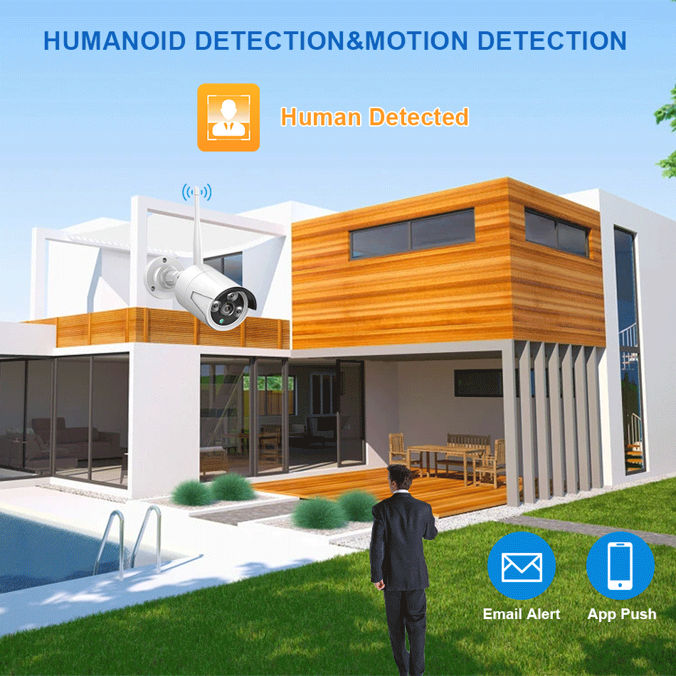 无线监控设备套装 4路8路录像机NVR网络摄像头 720P1