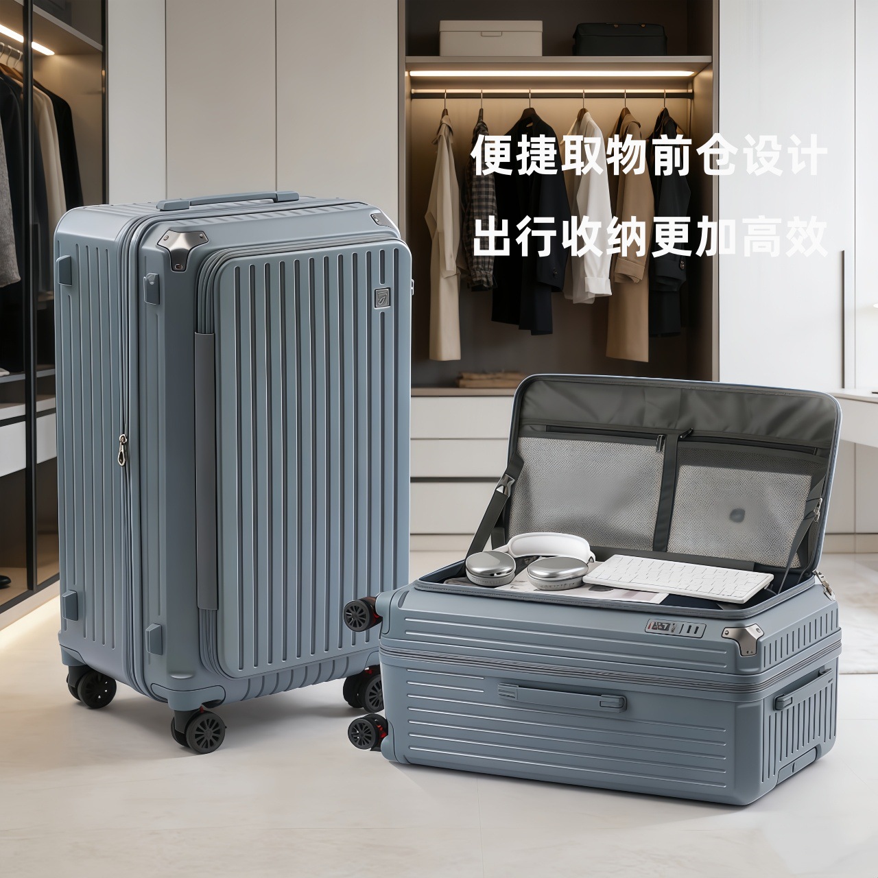 2026旅行箱万向轮20寸行李箱大容量侧开口登机箱轻外出24寸拉杆箱