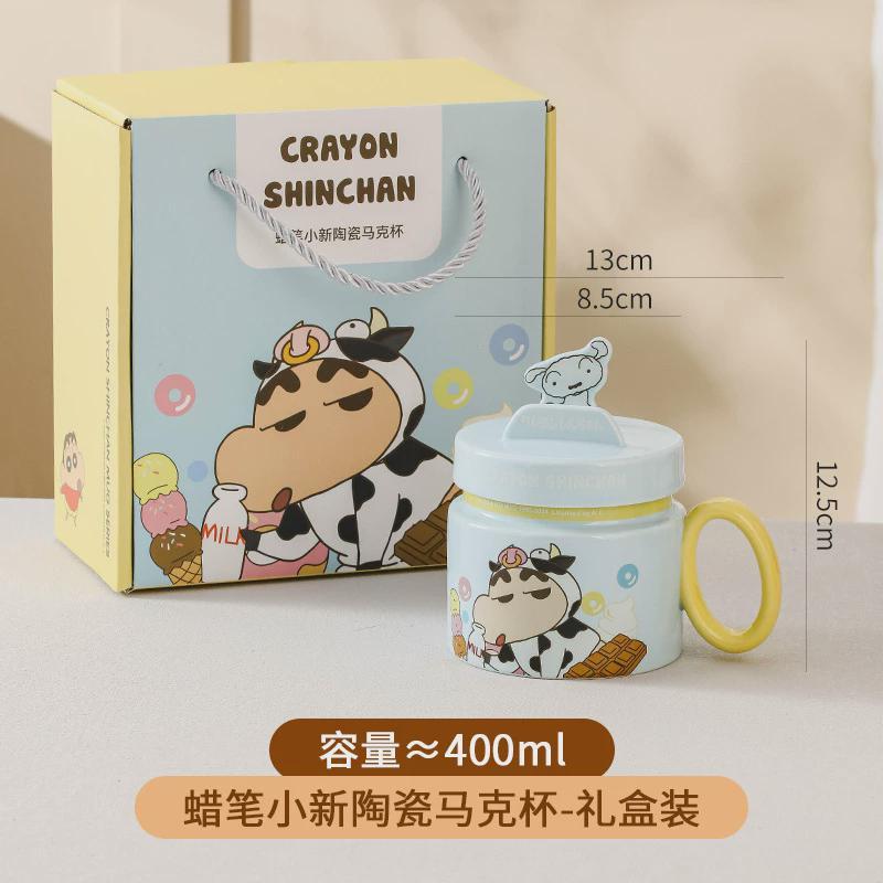 Crayón pequeño nuevo taza de agua de oficina hermosa taza de marca para estudiantes de alto valor de regalo de cumpleaños taza de cerámica con tapa