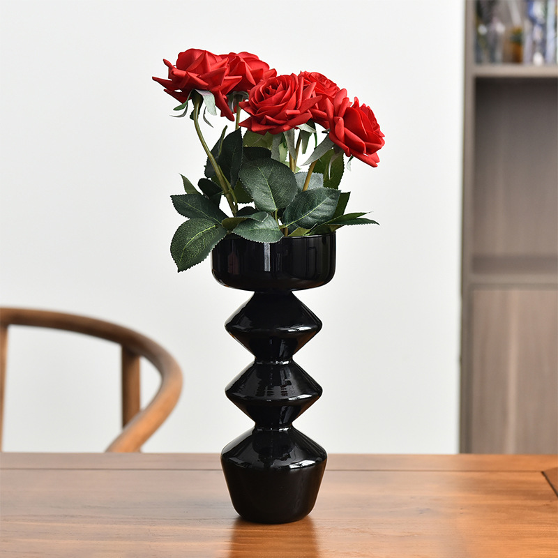 INS diseñador burbuja negro florero de cristal cafetería B & B suave decoración de fondo
