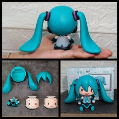 初音 MIKU FuFu初音 呆萌 Q版 坐姿双表情 机箱摆件桌面公仔手办