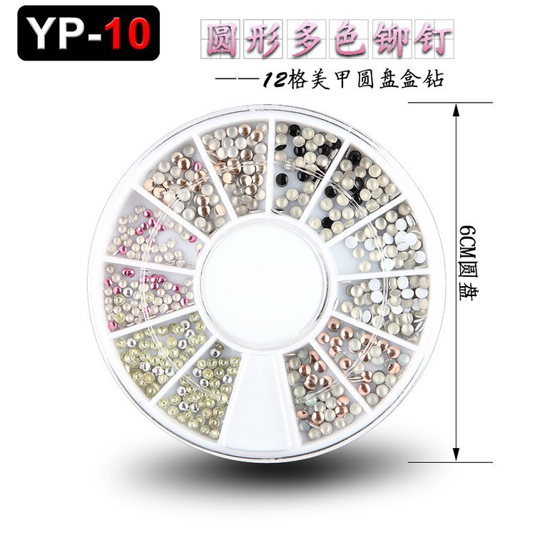 Accesorios para decoración de uñas con forma especial, diamantes de imitación de resina, tachuelas metálicas iridiscentes, caja de diamantes de imitación mixtos de 12 compartimentos, fabricante de materiales con forma especial, venta al por mayor