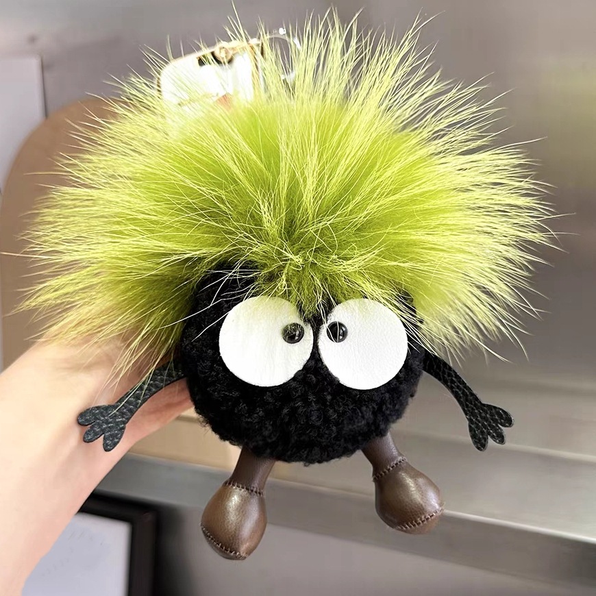 Cute lana bola de carbón coche llavero colgante red en elfadas bolsas de peluche bolsas colgantes regalo