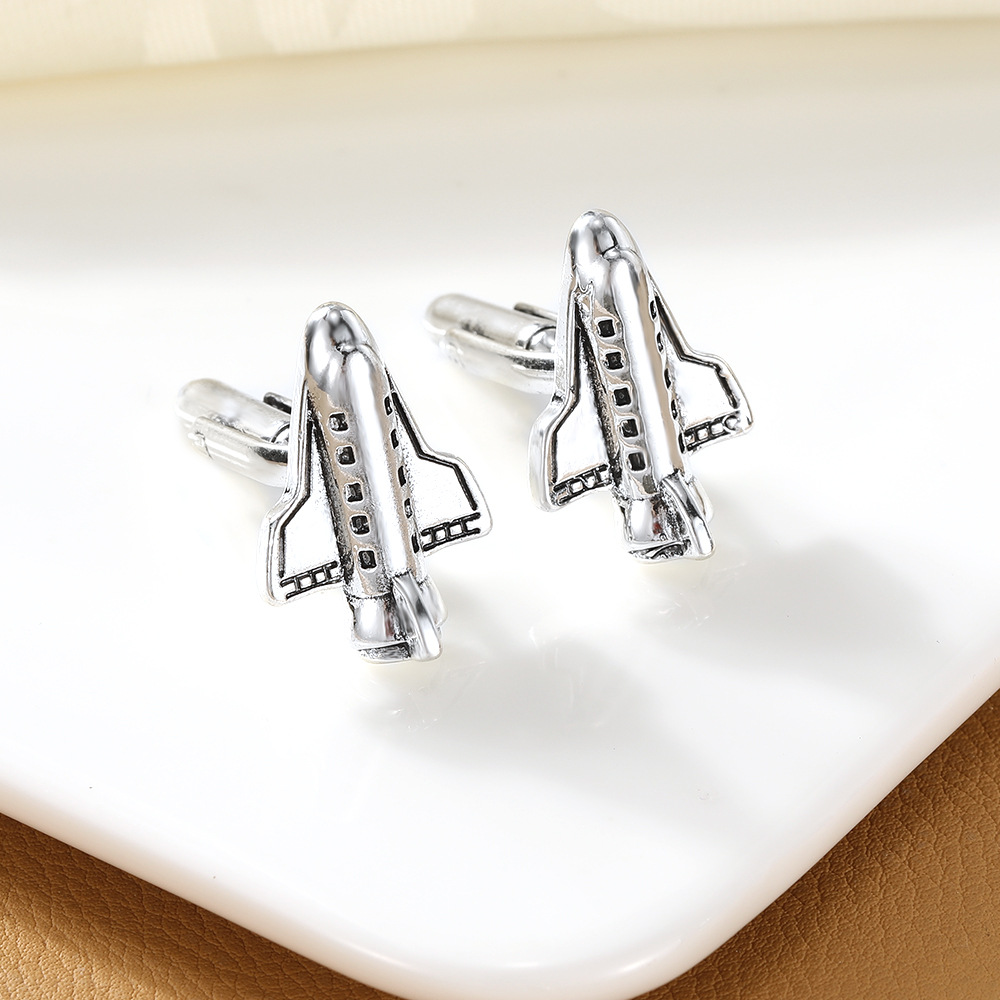 new astronaut space tie clip men's trendy casual tie clip cufflinks set clothing accessories_voghion.com