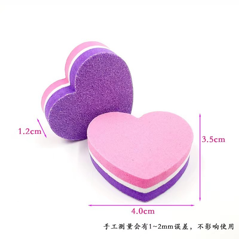 ミニハート型高弾性スポンジ、子供用おしゃれネイルファイル、水洗い可能、砂落ちにくい、卸売|undefined
