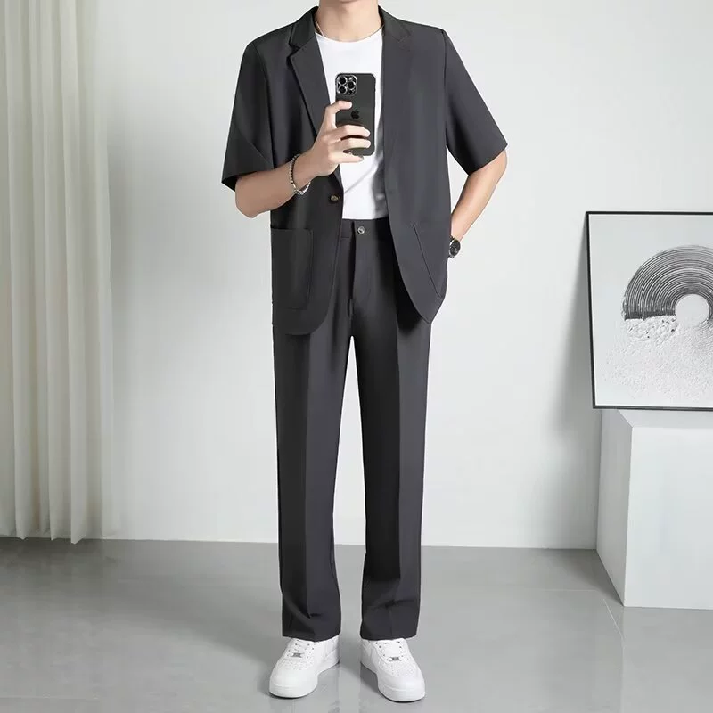 Повседневный костюм с пятью рукавами мужской тонкий красивый пальто