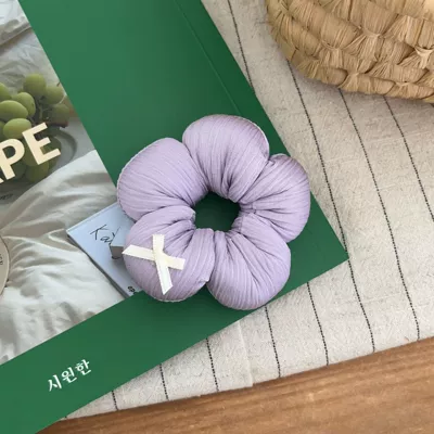 Cute Floral Plaid Flower Sponge: Saç üçün rezinlər - solid-purple