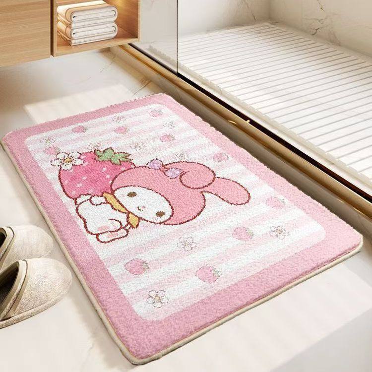 Cartoon Imitation Cashmere Bathroom Floor Mat for Home Use, Plush Door Mat for Restroom, Toilet Sink Absorbent Foot Mat Cartoon Imitation Cashmere Bathroom Floor Mat for Home Use, Plush Door Mat for Restroom, Toilet Sink Absorbent Foot Mat