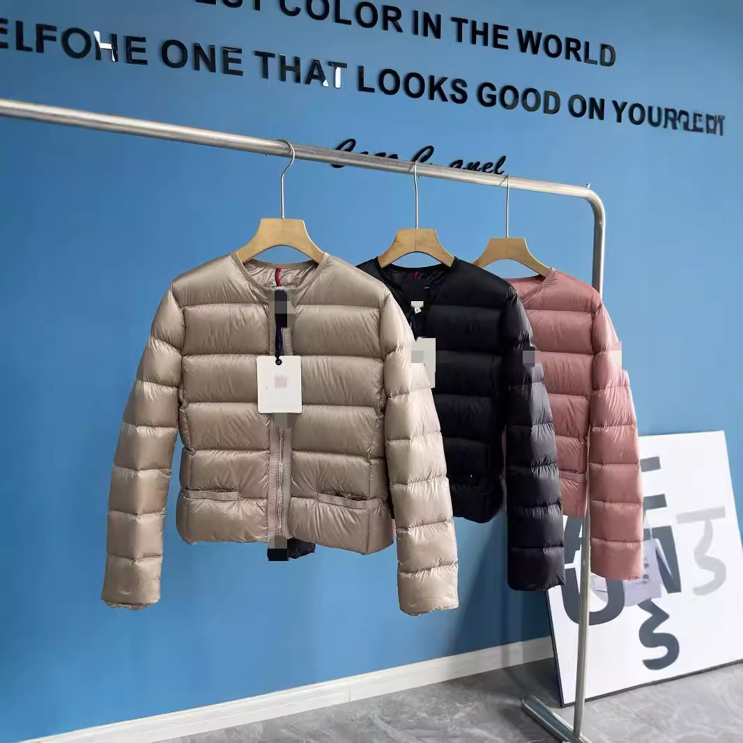 M family 2024 new ladies crew neck small fragrant style elegant thin down jacket jacket coat