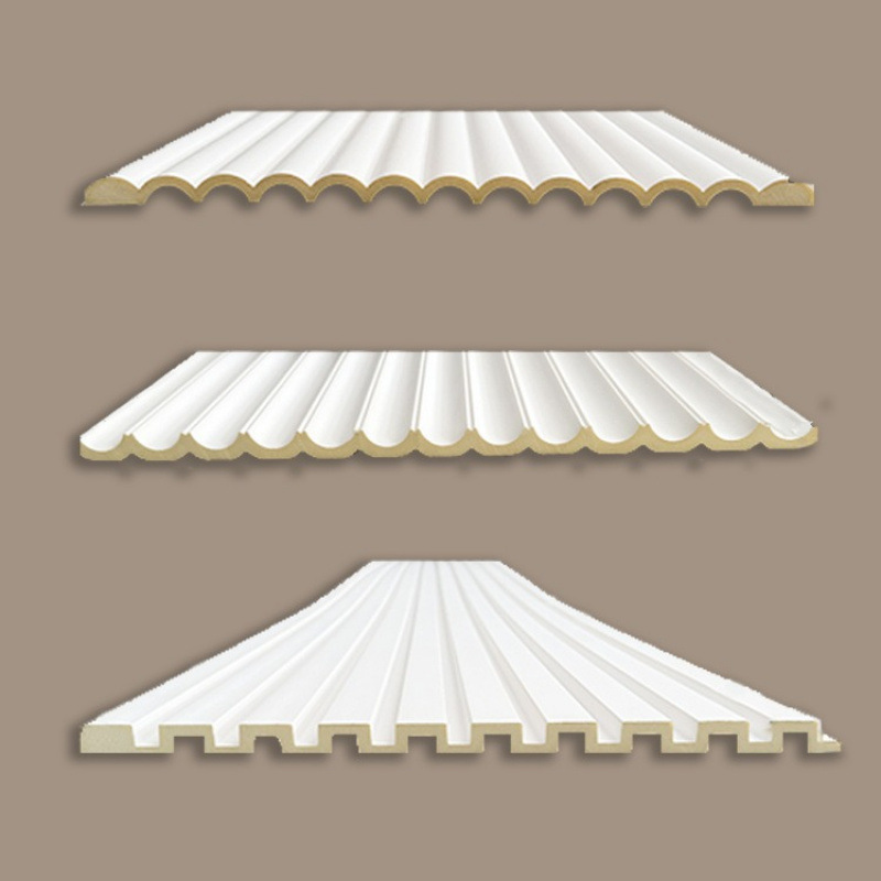 电视背景墙水波纹PU线条可上漆法式仿石膏波浪板护墙板