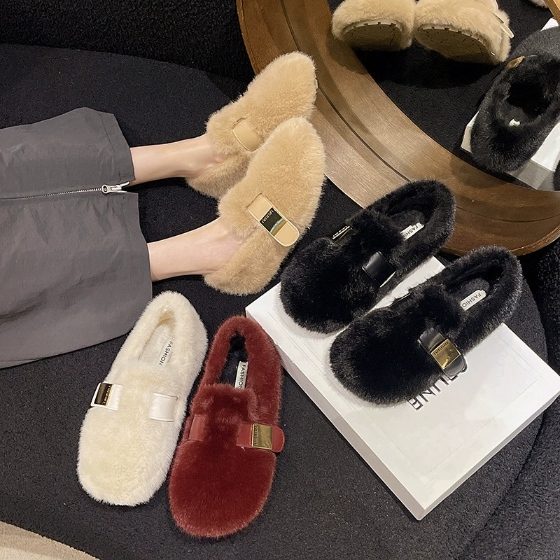 Белые ботинки Birkenstock Mary Jane с мехом для женщин, бархат и теплый норковый мех осень-зима 2025 новые шапки хлопковые обувь