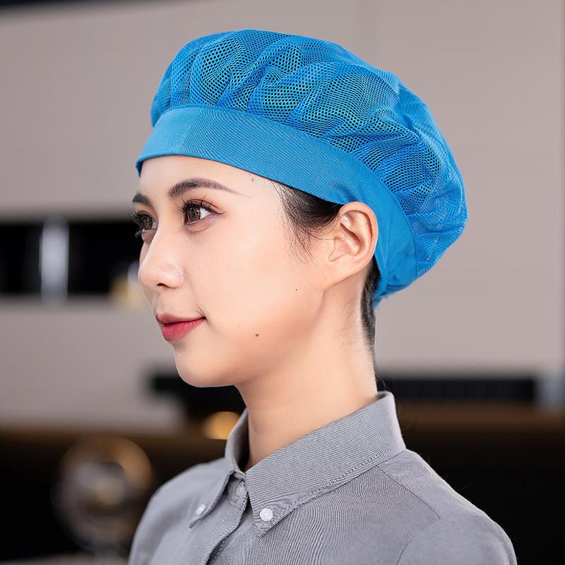 Taller de fábrica de alimentos transfronterizos sombrero de trabajo fábrica de catering comedor cocina sombrero de cocinero a prueba de polvo a prueba de aceite malla de ventilación