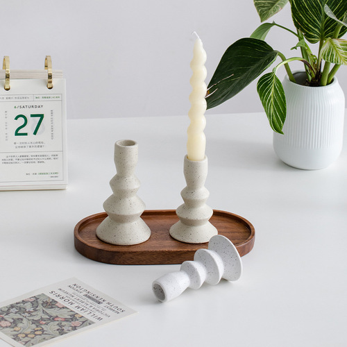 Sichuan Nordic Ceramic Simple Modern Creative Candleholder Decor Home Wedding Desktop Ornament Setting Candlelight Dinner