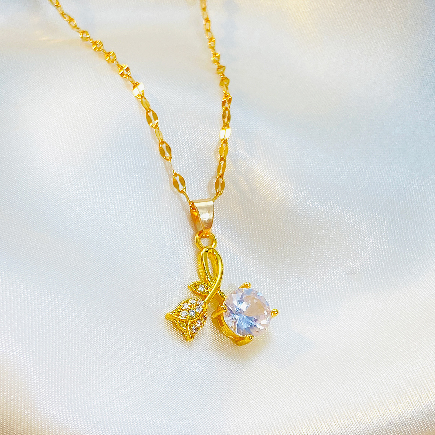 Daily Occasion Copper Material Copper IG Style Flower Pendant Necklace