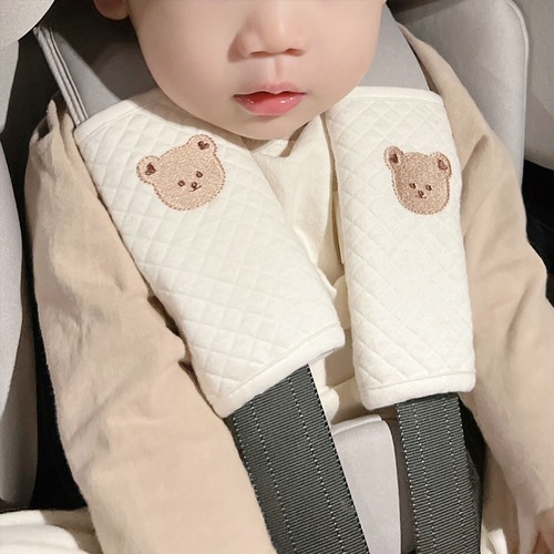 ins风韩国汽车儿童座椅配件宝宝防勒脖神器婴儿推车安全带护肩套