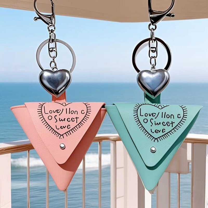 Cross-Border Triangular Coin Purse Keychain Portable Mini Storage Coin Purse Pendant Car Pendant High-End
