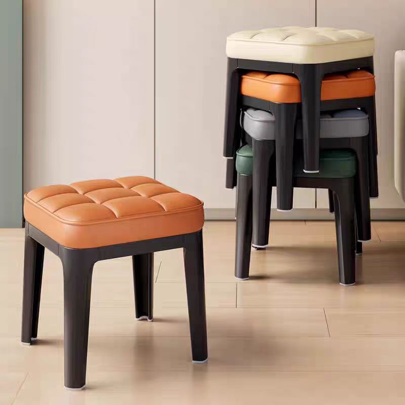 Low Stool Stackable Living Room Bench Coffee Table Small Stool Thickened Sofa Soft Bag Children's Shoe Changing Storage Square Stool for Home Use