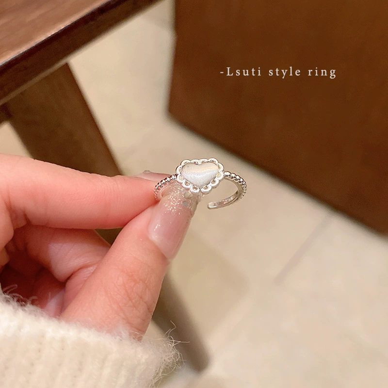 Ring, Retro Small Bow Design, Light-Luxury Silver-Tone Statement, One Size