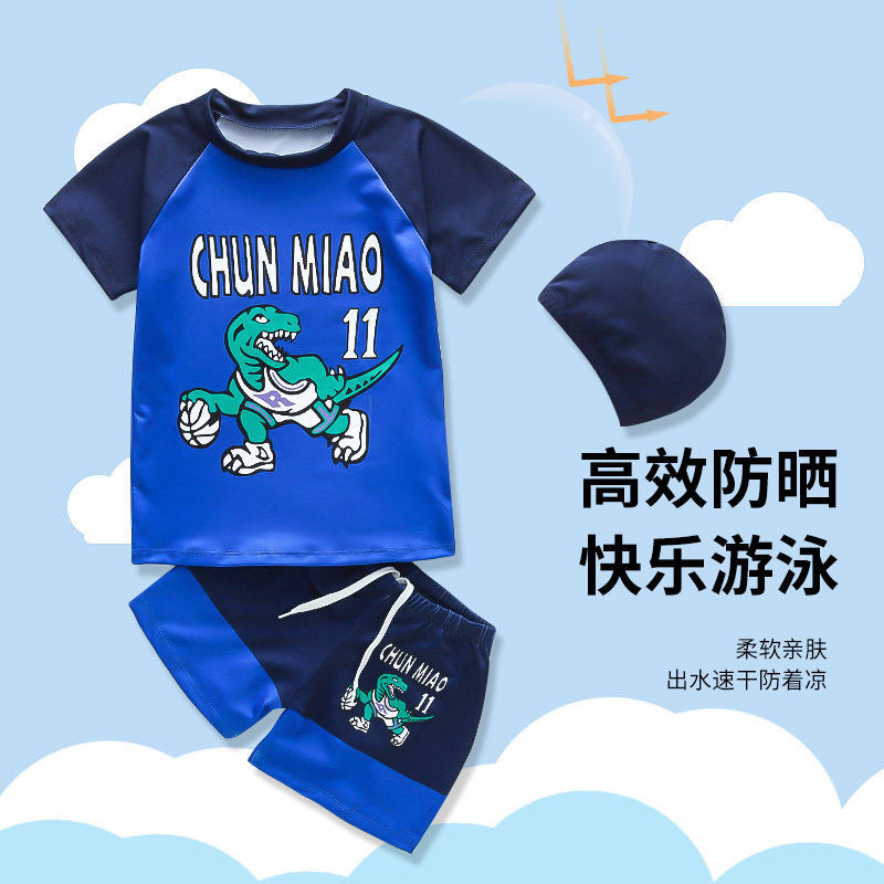 Traje de baño para niños traje de baño de dos piezas para niños verano nuevo 1-5 años traje de baño de primavera caliente de dibujos animados para niños ventas directas de fábrica