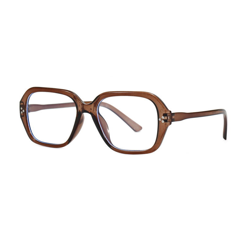 Versión coreana del artefacto de maquillaje retro polígono antiazul espejo plano cuadrado cara redonda pequeño libro rojo mismo montura gafas mujer