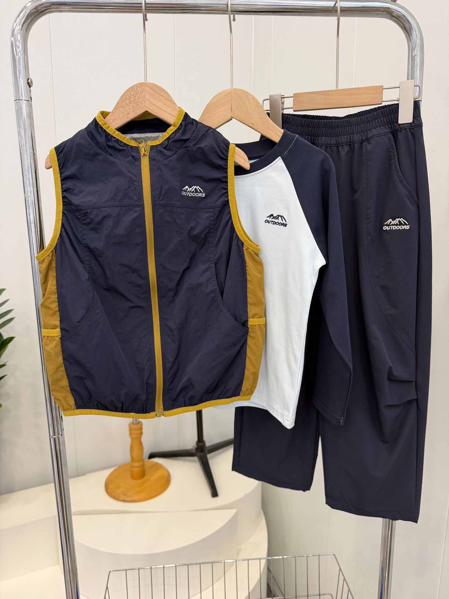 Children's travel autumn set, vest, long-sleeve, trousers for men and women for leisure, 3 piece set 2
