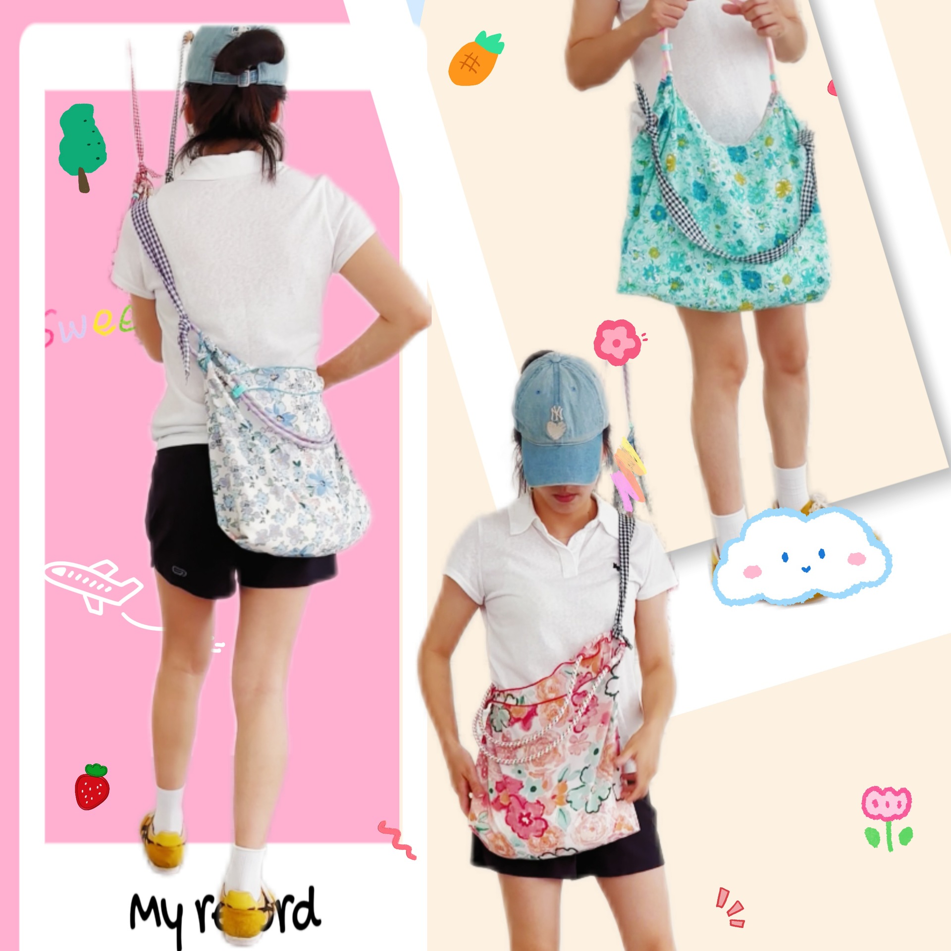 韩系大容量斜挎包时尚碎花包单肩手拎包百搭通勤高颜值腋下托特包