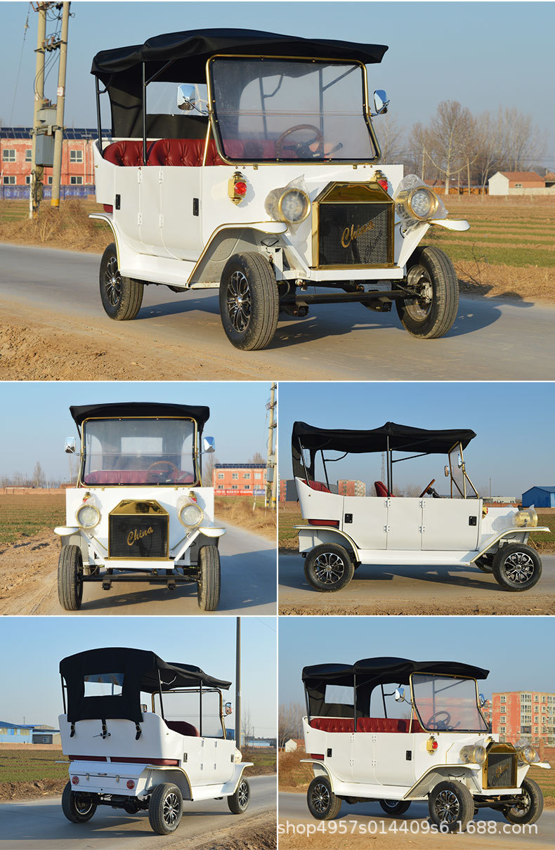 Golf Cart with 5-8 Seats for Real Estate Offices, Sightseeing Areas, and Shuttle Services; Vintage Electric Classic Car; Sightseeing Vehicle