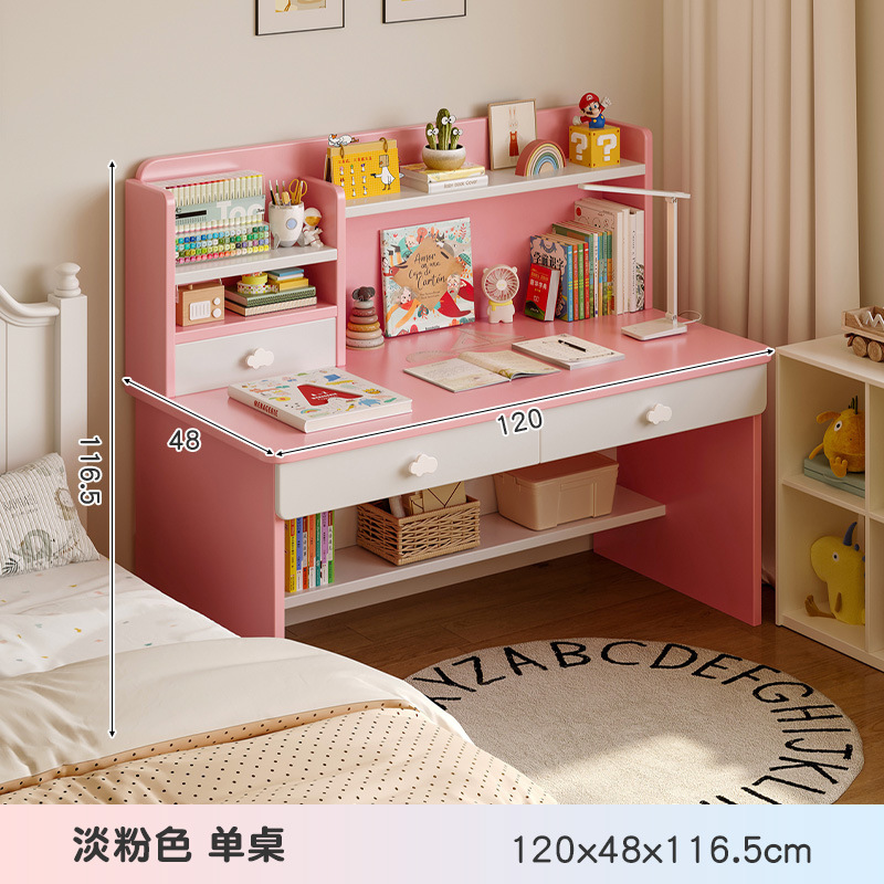 Mesa de escritorio de madera para niños, estante de escritorio, mesa de estudio, mesa de escritorio para estudiantes de primaria, dormitorio familiar, mesa y silla para niñas