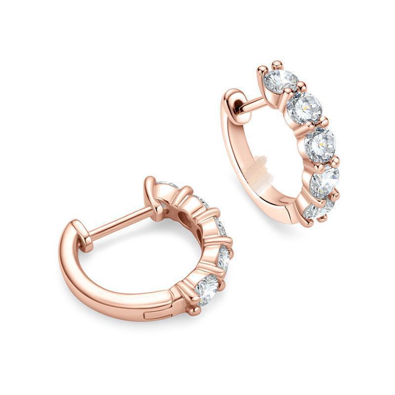 Chaixuan Circle Diamond High-End Earrings Cross-Border Versatile Simple Light Luxury Classic Temperament Atmospheric Punk Earrings