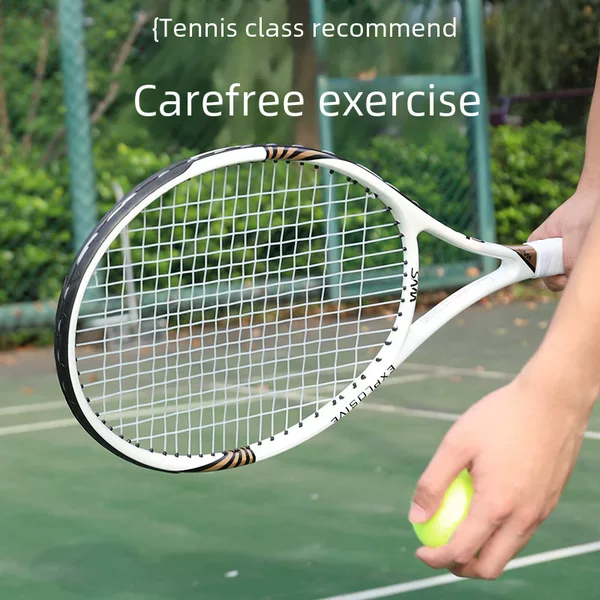Wys Carbon One-Piece Tennis Racket College Male and Female Complete Beginner Single Player with String Rebound Tennis Trainer W