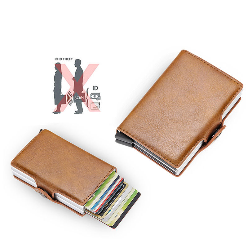 Cartera de metal de fibra de carbono Cartera de titular de la tarjeta emergente automática para hombres Cartera de hombres de comercio exterior billetera de hombres al por mayor