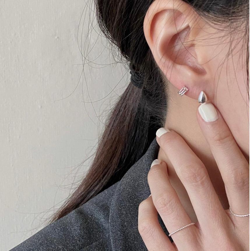 Ear Studs Classification 1 Pair 925 Sterling Silver Water Droplets Ear Studs