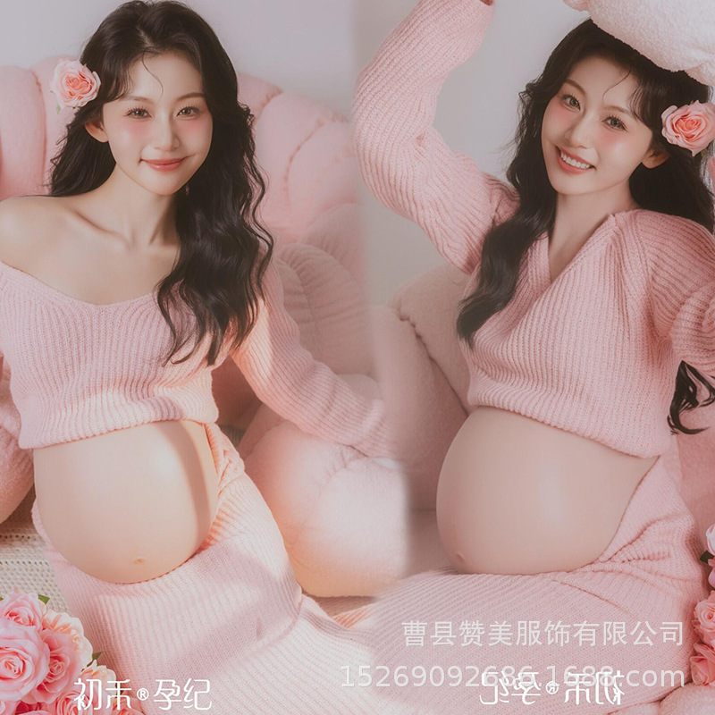 Maternity Photo Clothing Studio New Style Pregnant Mother Beautiful Belly Photo Knitted Suit Photo Photography Art Photo Clothes Maternity Photo Clothing Studio New Style Pregnant Mother Beautiful Belly Photo Knitted Suit Photo Photography Art Photo Clothes