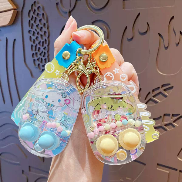 Creative Stress-Relief Game Water Machine Keychain Cartoon Fun Cute Small Toy Student Backpack Pendant Gift Wholesale