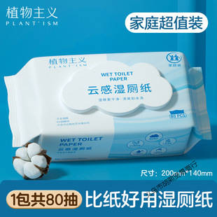 Botanical Wet Toilet Paper for Wiping Private Parts, Family Pack, Flushable Toilet Paper, Non-Blocking Toilet Paper for Women, 80 Pumps