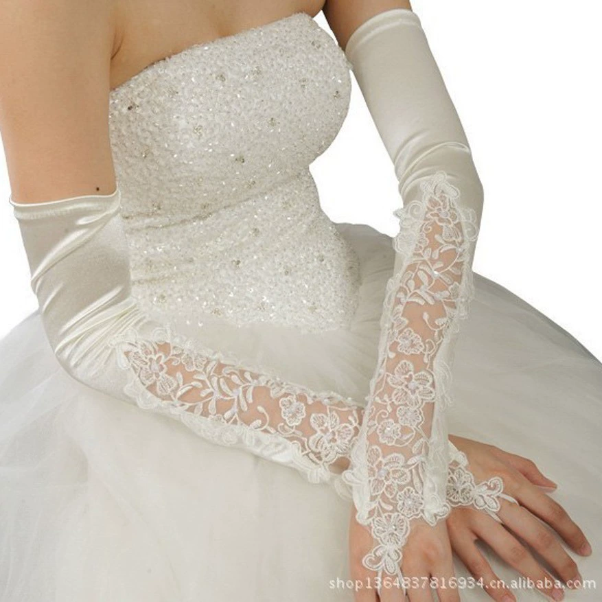 Lace длинные перчатки для невесты, максимальная длина
