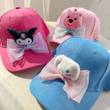 新款多巴胺色系卡通小动物可爱少女棒球帽儿童亲子装鸭舌帽帽子