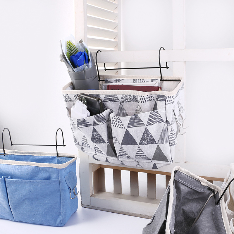 Nuevo hogar multi-funcional sofá cama de almacenamiento bolsa colgante estudiante universitario dormitorio color sólido organización bolsa de almacenamiento al por mayor