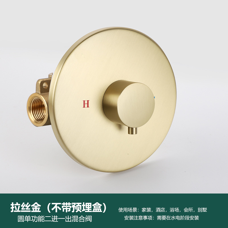 Válvula de mezcla de caja incrustada oculta personalizada transfronteriza de una sola función dos en uno de ducha incrustada Válvula de mezcla de caja incrustada