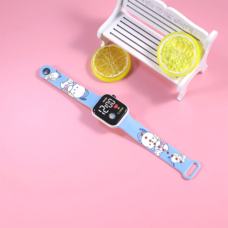 Comercio exterior cool color dibujos animados LED relojes electrónicos de moda lindos cuadráticos parejas estudiantes relojes de botón en stock