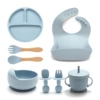 Gray blue eight-piece set