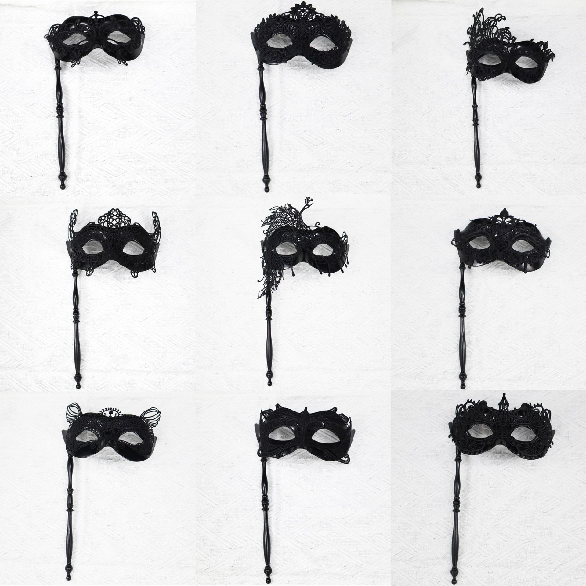 Amazon máscaras de encaje de mano máscaras de mitad de cara máscaras misteriosas de baile de maquillaje de fiesta