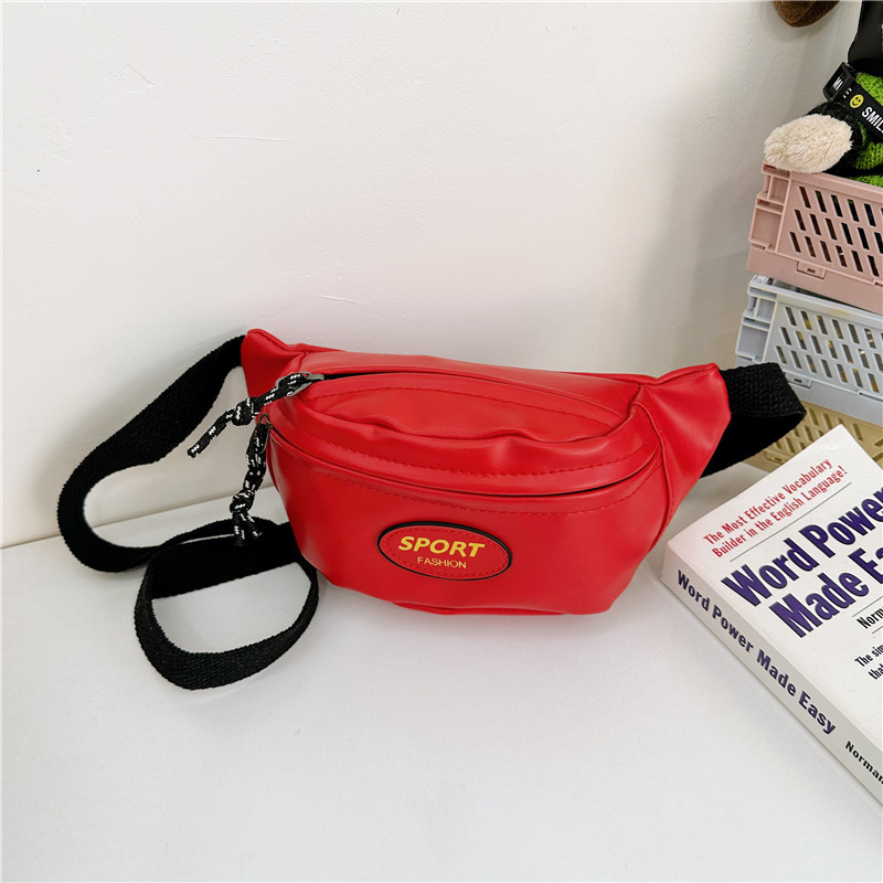 Nueva Bolsa Infantil de Cuero PU para Niños, Estilo Coreano, Bolsa de Pecho a la Moda, Monedero Moderno, Riñonera Infantil
