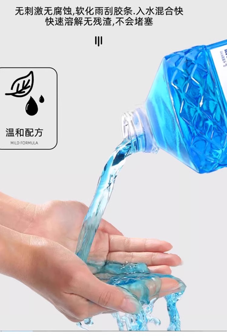 Car Glass Cleaner, Powerful Stain Remover, Oil Film Remover, Wiper Fluid, Antifreeze for Temperatures Below -40 Degrees, Car Cleaning Agent for All Seasons